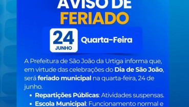 Aten��o: Feriado